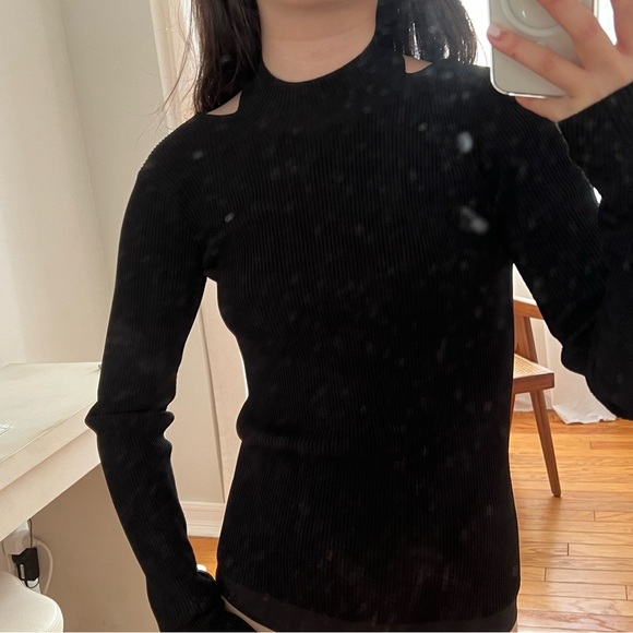 Helmut Lang Black Open Back Long Sleeve Top - Picture 2 of 8